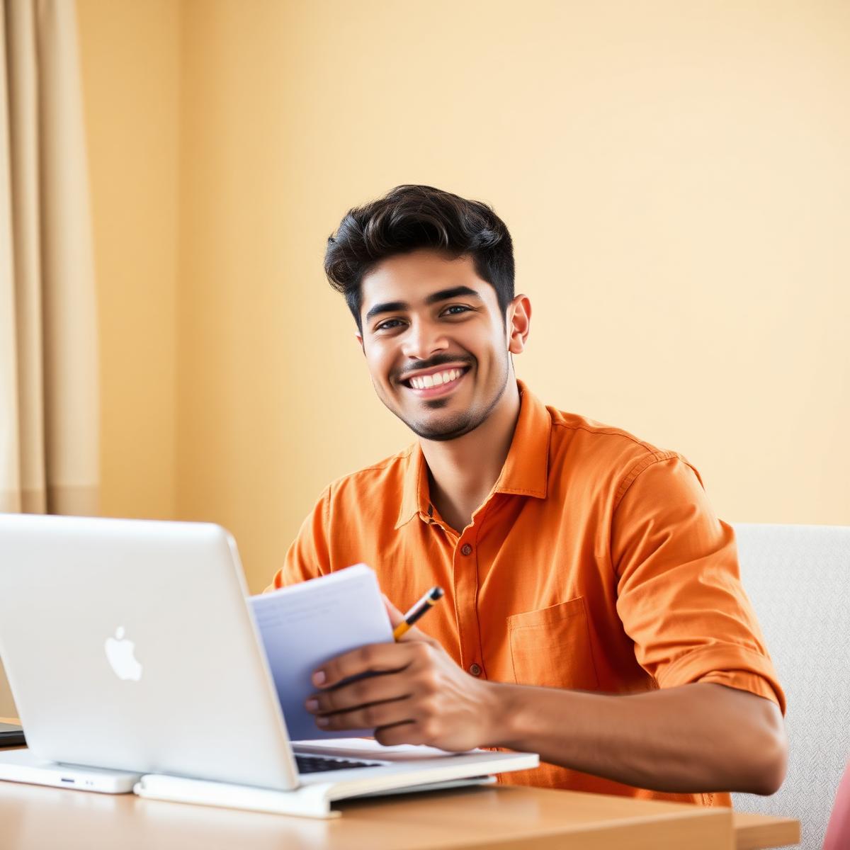 Estudante com laptop